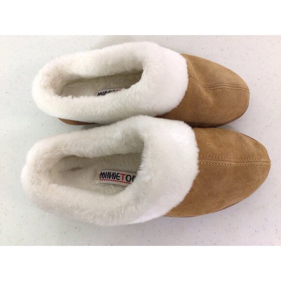 Minnetonka Suede Slippers Moccasins Womens 7/8 - Picture 4 of 6